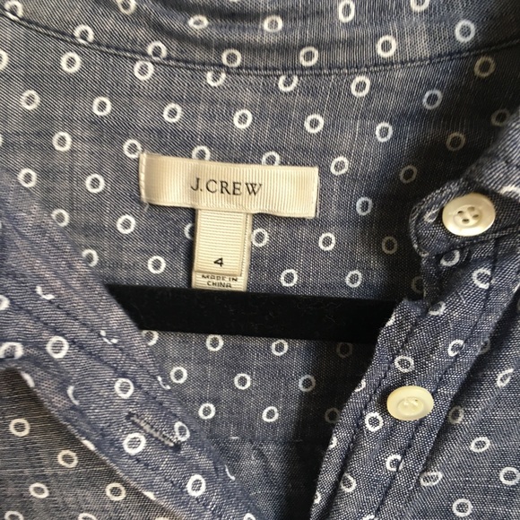 J. Crew Chambray Polka Dot Popover - Picture 3 of 5
